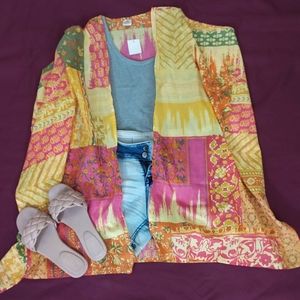 Printed kaftan shrug